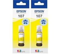 Epson EcoTank 107 Flacone d’Inchiostro Originale | Giallo| Alto Rendimento - Fino a 7.200 Pagine | Compatibile Con ET-18100 | Garanzia dei Migliori Risultati di Stampa (Confezione da 2)