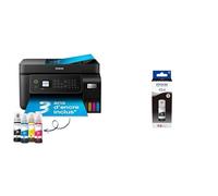 Epson EcoTank ET-4800 stampante A4 (stampa, copia, scansione, fax) ADF, display LDC 3.7cm, USB, Wi-Fi, Nero & Serie 104 Bottiglia di Inchiostro EcoTank -Ricarica Agevole Serbatoi Stampante