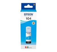 Epson EcoTank, Serie 104, Flacone Inchiostro per Stampanti EcoTank, Single Pack 1 Colore (Ciano), 70 ml, Inchiostri Dye e Pigmentati