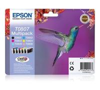 Epson Hummingbird Multipack a 6 colori (Epson T0807 Multipack - sort, gul, cya)