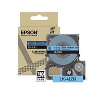 Epson Labelworks LK-4LBJ Cartuccia a nastro per etichettatura compatibile con Epson LabelWorks LW-C610 e LW-C410 Blu Opaco/Nero 12mm