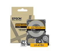 Epson Labelworks LK-4YBJ Cartuccia a nastro per etichettatura compatibile con Epson LabelWorks LW-C610 e LW-C410 Giallo/nero opaco 12mm