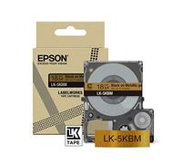 Epson Labelworks LK-5KBM Cartuccia a nastro per etichettatura compatibile con Epson LabelWorks LW-C610 e LW-C410 Oro metallizzato/Nero 18mm