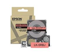 Epson Labelworks LK-5RBJ Cartuccia a nastro per etichettatura compatibile con Epson LabelWorks LW-C610 e LW-C410 Rosso/nero opaco 18mm