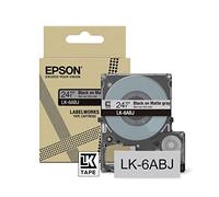 Epson Labelworks LK-6ABJ Cartuccia a nastro per etichettatura compatibile con Epson LabelWorks LW-C610 Grigio L opaco/Nero 24mm