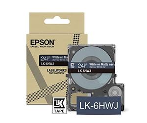 Epson Labelworks LK-6HWJ Cartuccia a nastro per etichettatura compatibile con Epson LabelWorks LW-C610 Opaco Navy/Bianco 24mm