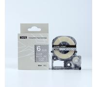 Epson LK-ST6SW, 6mm x 9m, testo bianco / nastro trasparente, nastro compatibile