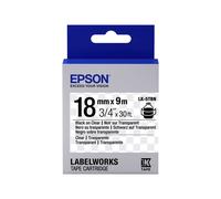 Epson Nastro fondo Trasparente per testo Nero 18/9 LK-5TBN C53S655008