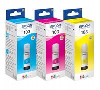 Epson Serie 103 EcoTank, Flaconi di Inchiostro Originali, Dye, 4 colori, 65 ml, Ciano