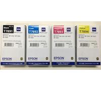 Epson Set di 4 cartucce di inchiostro T7891, T7892, T7893 e T7894 in versione XXL (nero 65,1 ml + ciano 34,2 ml + magenta 34,2 ml + giallo 34,2 ml) C13T789140, C13T789240, C13T789240, C13T789240,