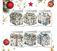 Epunk Kit di 6 biglietti di Natale con diamanti artistici, 5D fai da te, fatti a mano, con buste e diamanti acrilici, regalo natalizio per familiari e amici (B)