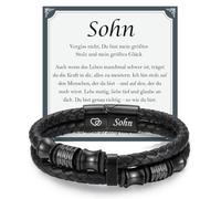 EPVID Regalo per uomo, bracciale in pelle con incisione per papà, zio, regalo per figlio, fratello, per compleanno, Natale, festa del papà, laurea, comunione, 11, Nylon, Non pertinente.