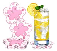 Epxee Set di 6 sottobicchieri in vetro di silicone, sottobicchieri da tavola per bevande, tazze, bar, colore rosa