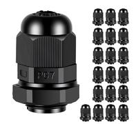 EPYINS 20 Pezzi Pressacavi Elettrici Impermeabili IP68,per Cavi da Ø 3-6.5mm,Passacavi a Tenuta Stagna con Ghiera,Filettatura PG7,per Scatola di Derivazione, Quadro Elettrico Esterna