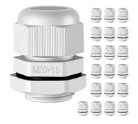 EPYINS 20Pezzi Pressacavi Elettrici Impermeabili IP68,per Cavi da Ø 6-12mm,Passacavi a Tenuta Stagna con Ghiera,Filettatura M20,per Scatola di Derivazione, Quadro Elettrico Esterna