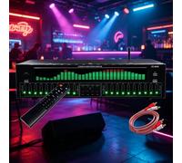 EQ grafico audio stereo, equalizzatore digitale a 31 bande, Bluetooth 5.4 con decodifica ottica/coassiale, doppia sintonizzazione indipendente a 10 segmenti, 12 modelli ritmici