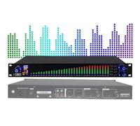 EQ grafico stereo a 31 bande, equalizzatore grafico a 1 canale con luce a spettro LED, personalizza 10 risultati preimpostati e riduzione automatica del rumore, condizionamento del segnale indipende