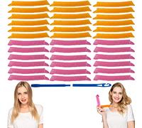 EQARD Bigodini per Capelli Senza Calore Nessun Calore Riccioli a Spirale Styling Rulli Kit Bigodini Magici Riccioli per Salone di Casa DIY Maggior Parte Delle Acconciature (45cm, Rosa+Arancione, 45cm)