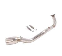 EQAUHYB Tubo di Scarico Moto Compatibile con Yamaha per Nmax125 Nmax155 2021 Tubo Collegamento Centrale Anteriore Motocicletta 51MM Scarico per Escape Silenziatore in Lega Titanio(Silver)