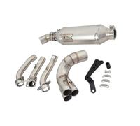 EQAUHYB Tubo di Scarico Moto Compatibile con Yamaha per XSR900 2022 2023 per Tracer 9 GT 2021 2022 2023 Collegamento di Scarico Moto Tubo Collegamento Tubo Scarico Moto