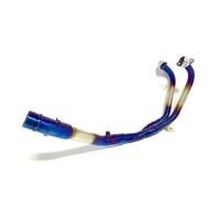 EQAUHYB Tubo di Scarico Moto Compatibile con Yamaha per YZF-R3 R25 MT03 Scarico per Motocicletta Silenziatore Centrale su Modifiche al Sistema di Scarico per Motocicletta(Blue)