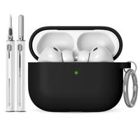 EQD Custodia per AirPods Pro 3, materiale in silicone liquido - Nero