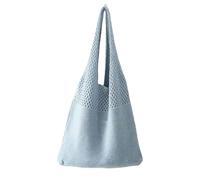 EQFOPJQM Borsa Mare Sacca da Spiaggia Estate Cavo A Maglia Donna Versatile Grande per Pendolare Borsetta Pendolari-Blu Sale Marino