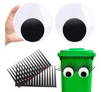 EQLEF 7 Pollici Occhi Mobili Adesivi, Occhi Finti Realistici con Ciglia Occhi Finti Adesivi Adesivi Occhi Occhi Mobili per Bin Refrigeratori Halloween Door Decor (Confezione da 4)