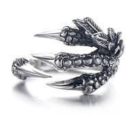 EQLEF Anello Dragon Claws, Mens Gothic Anello Wild Alondra Ring Dragon Mens Ring (A)