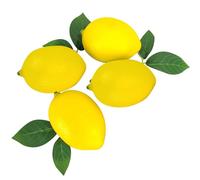 EQLEF Limoni finti e Limes Realistico, 4 pz falsi Limoni e Limes Simulazione Frutta Lifelike Lemon Decor per la cucina domestica e l'esposizione (Limone giallo)