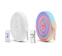 EQLEF No Tie Lacci Sciolti Senza cravatta lacci per bambini, ragazze e donne, 2 paia Rainbow Shoe Laces e scarpe bianche 100CM lacci elastici per scarpe con 7-8 fori