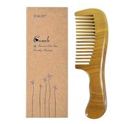 EQLEF, pettine naturale a denti larghi, in legno di sandalo verde, pettine antistatico