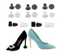 EQLEF Protezioni per tacchi alti Copri tallone con tacco a spillo Tappi per tacchi alti Tappo per erba per uso quotidiano Occasioni formali per matrimoni Trasparente e nero - 10 coppie