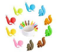 EQLEF Silicone Bustina di tè a Lumaca, 10PZ Scoiattoli Lumaca Supporto per Bustine da tè Carino Drink Markers Vetro Lumaca Supporto per Bustine da tè per Tazza Mug Fornitura delle Parti