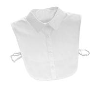 EQLEF Staccabile metà delle Donne Bianche di Cotone della Camicia Camicetta Collare di falsificazione - 1 Pezzo (Bianco)