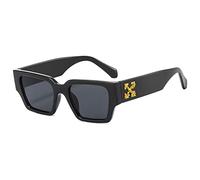 EQNSMDTGZ Occhiali da Sole da Donna Occhiali da sole retrò piccoli standard strada Personalizzato Vintage(Black Yellow)