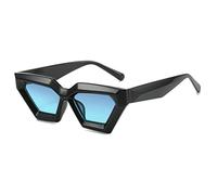 EQNSMDTGZ Occhiali da Sole da Donna Occhiali da sole strada personalizzati con montatura spessa Personalizzato Vintage(Black Blue)