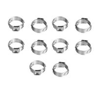 EQQHJL Fascette Jubilee, Fascette String Tubo 10 Pezzi 304 Acciaio Inossidabile Fascette stringitubo a Orecchio Singolo Clip(25.4 28.6mm)