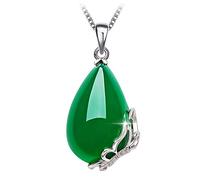EQQHJL Pendente Intagliato in Giada, Pendente in Giada giadeite, Ciondolo Rotondo con Perline di Agata Rossa, amuleto Fortunato, Collana Ciondolo Semplice, Gioielli da Donna, in Cristallo Giada