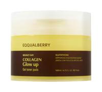 Eqqualberry Collagen Glow Up Gel, Dischetti per il viso con gel al collagene, 60 pezzi