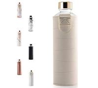 Equa Mismatch bottiglia d'acqua in vetro + involucro in similpelle colore Beige 750 ml