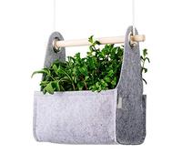 EQUA EH 04MS Swing, vasi da Giardinaggio sostenibili, Materiali Naturali (Feltro e Legno), Grigio, 27x17x14
