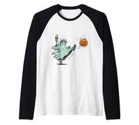 Equal Rights Ghost Statua della libertà Calci Trump Pumpkin Maglia con Maniche Raglan