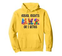 Equal Rights or I Bites Ally Cat Pride Gay Bear Mom LGBT Dog Felpa con Cappuccio