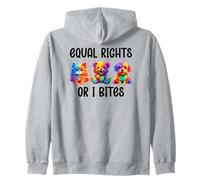 Equal Rights or I Bites Ally Cat Pride Gay Bear Mom LGBT Dog Felpa con Cappuccio