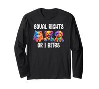 Equal Rights or I Bites LGBT Ally Cat Pride Gay Bear Mom Dog Maglia a Manica