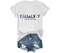 Equality Hurts No One T-Shirt, Equality Hurts No One Shirt, Equality Love Together Human Rights Shirt, bianco, M
