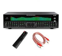 Equalizzatore audio digitale a 31 bande con indicatore dello spettro musicale, telecomando, cavo audio e 10 effetti preimpostati per auto e casa