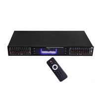 Equalizzatore Audio Hifi 20 Bande, Equalizzatore Grafico Digitale Professionale, Display Spettro LED, Bluetooth Integrato Telecomando, Ritmo Dinamico per Uso Studio(Black)