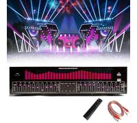 Equalizzatore digitale a 31 bande, equalizzatore grafico stereo con telecomando, cavo audio, 12 modelli di ritmo, riduzione automatica del rumore, analizzatore di spettro musicale a LED per studio di
